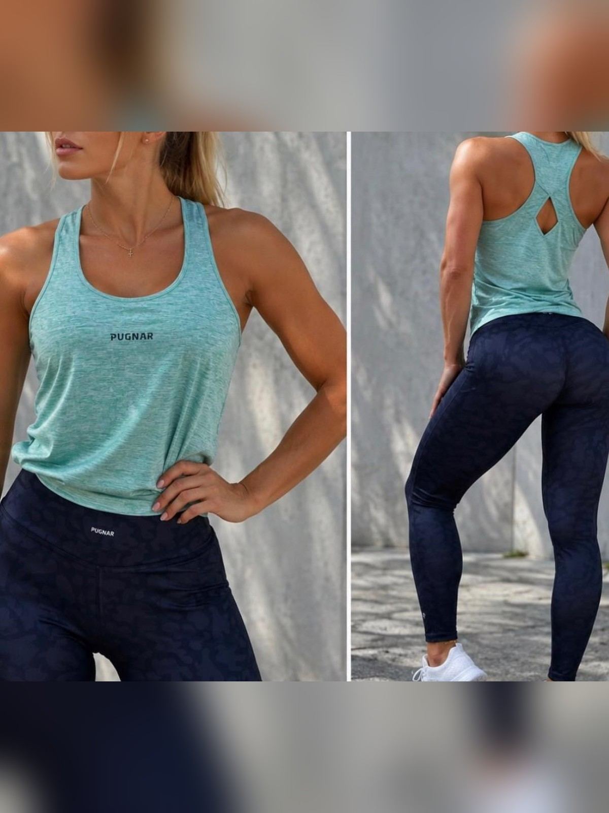 Conjunto fitness misto 3 — verde agua mescla — Conjunto Fitness — Pugnar