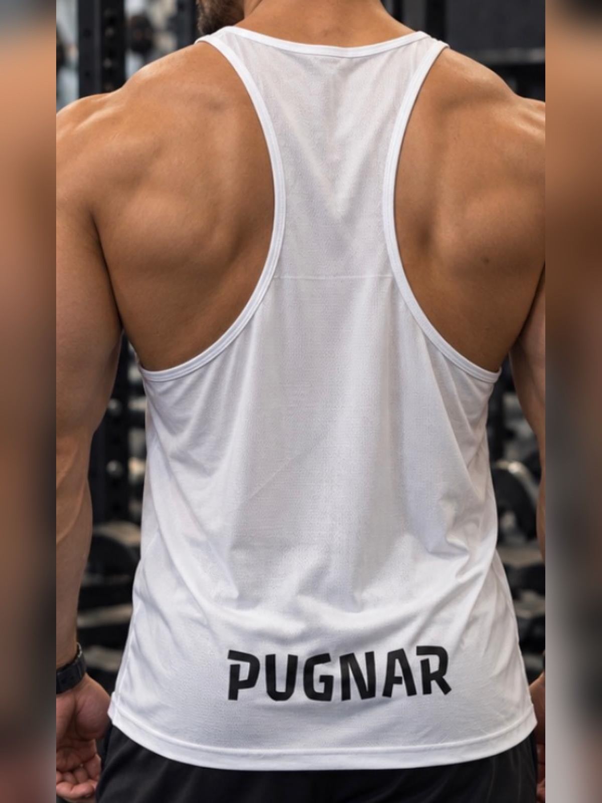 T-shirt manga cavada, costas abertas — branco — Regatas — Pugnar