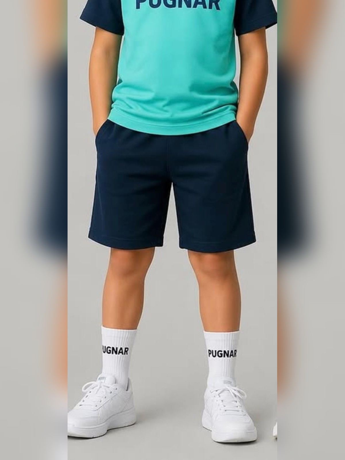 Calção desportivo menino — azul marinho — Calções — Pugnar